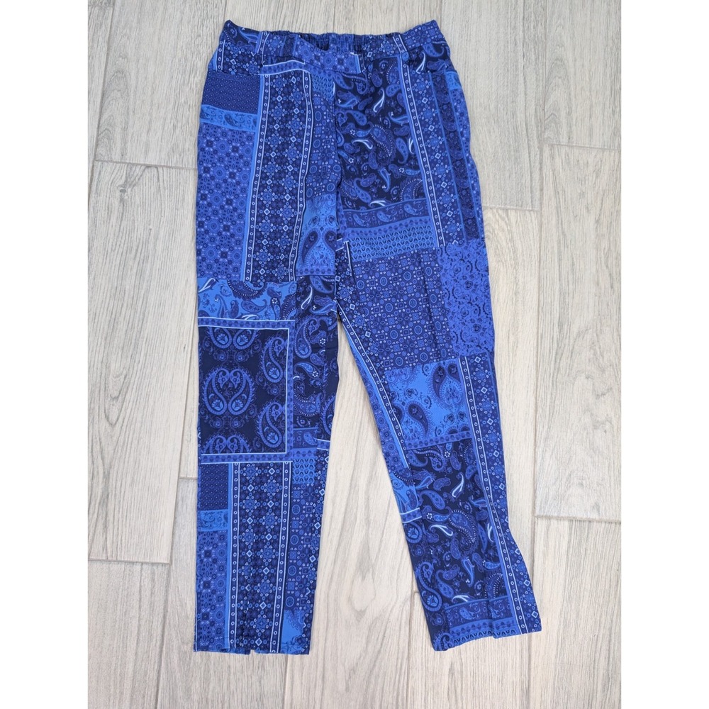 NEW ISAAC MIZRAHI Live STRETCH PULL‎ ON PANTS Bandana Print SIZE 10 234